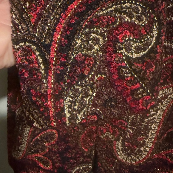 K Petite Vintage Red/Gold Button Up Paisley Blazer Jacket size 12P - Picture 4 of 10